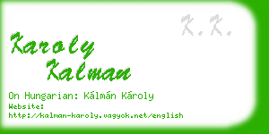 karoly kalman business card